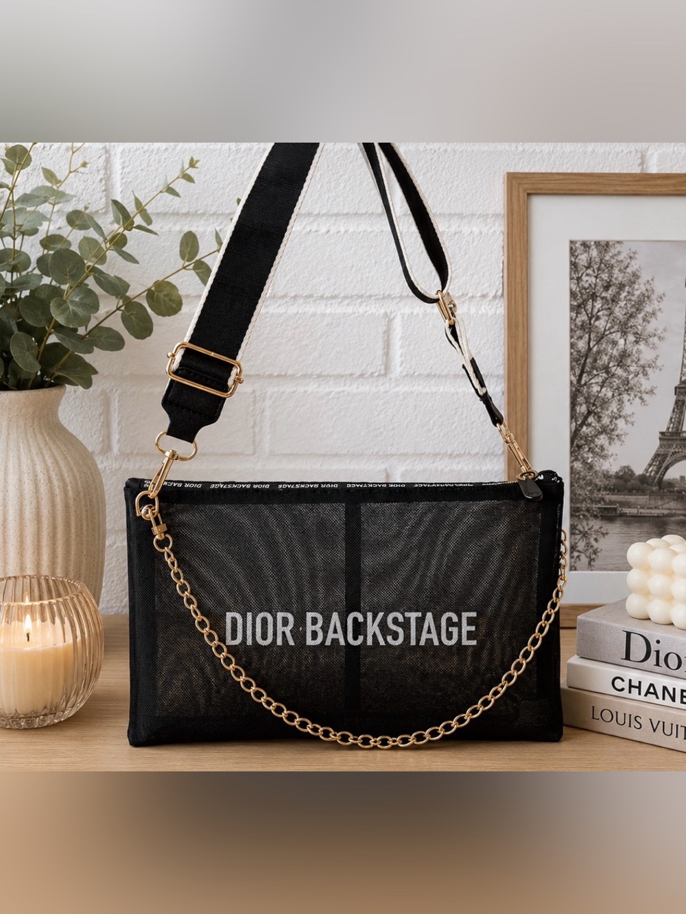 Dior Backstage Black Mesh Crossbody Bag